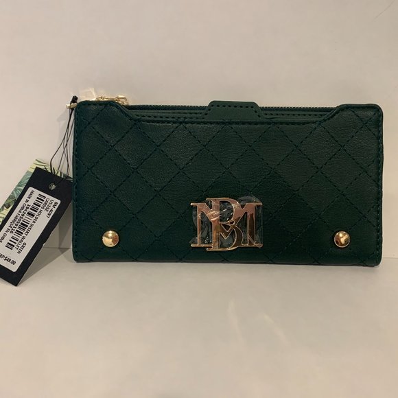 Badgley Mischka | Bags | Badgley Mischka Quilted Dark Green Forest ...